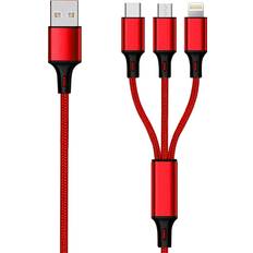 USB A 3 3A 1.5m USB-C, Micro,Light