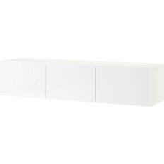 Ikea besta IKEA Besta White/Selsviken High-Gloss/White TV-bänk 180x38cm