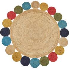 Carpets & Rugs Beliani Round Jute Area Multicolour