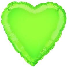 Hanging Latex Balloons Unique Lime Green Heart Shape Foil Helium Balloon 46cm 18 in