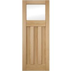 Jeldwen Deco White Oak 3 Panel Unfinished Clear Glass (30x)