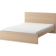 IKEA 160cm Sängar IKEA Malm White Stained Oak Veneer Ramsäng 160x200cm
