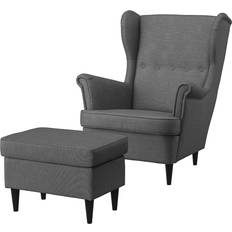 Öronlappsfåtöljer IKEA STRANDMON Dark Grey Fåtölj 101cm 2st