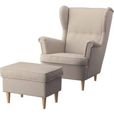 Öronlappsfåtöljer IKEA STRANDMON Beige Fåtölj 101cm 2st