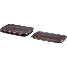 Rektangulär Assietter IKEA FÄRGKLAR Tallrik, blank brun Assiett 4st 18cm