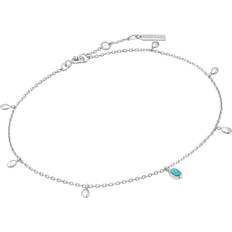 S Anklets Ania Haie Silver Turquoise Drop Pendant Anklet