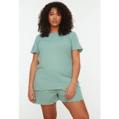 Mujer - Verde Pijamas Trendyol Collection Curve Große Größen In Pyjama-set Grün Unifarben für Damen