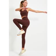 Trendyol Collection Collection Sport-leggings Braun Hoher Bund für Damen