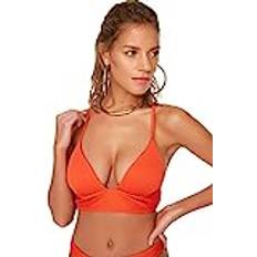 Orange Bikiniöverdelar Trendyol Collection Kvinnors texturerad rygg detaljerad bikinitopp, orange