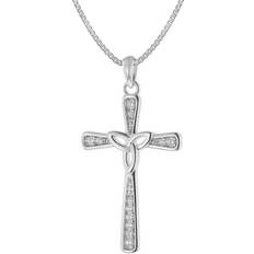 Damen Schmucksets Trendor trendor 39728 Damen-Halskette mit Kreuz-Anhänger Silber 925 Zirkonia