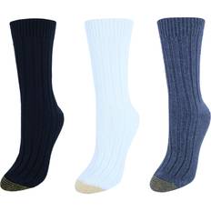 Denim Underwear Goldtoe Women's Weekend Socks, 3-Pairs, Denim