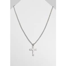 Urban Classics shirt diamond cross necklace silver