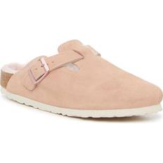 Birkenstock Boston VL/Shearling Unisex Sandals 5, Color: Light Rose