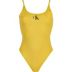 Gule Badedrakter Calvin Klein Scoop Back Badeanzug - Gelb