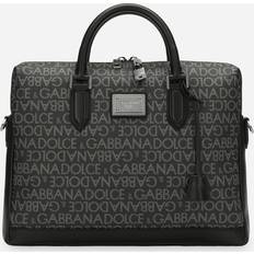 Textile Briefcases Dolce & Gabbana Coated jacquard briefcase black_grey one size