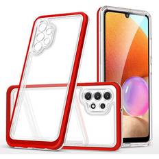 Hurtel Clear 3in1 case for Samsung Galaxy A32 5G gel cover with frame red