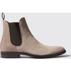 Beige - Uomo Stivaletti Chelsea Scarosso Giacomo Taupe Mann Chelsea Boots Taupe Veloursleder