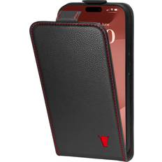 Accessoires de téléphones portables Torro iPhone 15 Pro Max Leather Flip Case MagSafe Charging Black with Red Detail