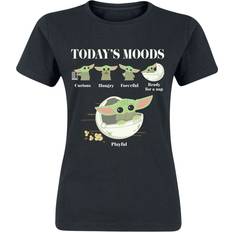 Star Wars Dame T-shirts Star Wars T-shirt The Mandalorian Grogu Moods till Damer sort