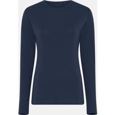 Dovre 100% Merinoull, Långärmad T-shirt, Svart Linnen Dam Blå