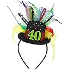 Party Hats Amscan 395423 40th Birthday Mini Top Hat Headband Pack of 3