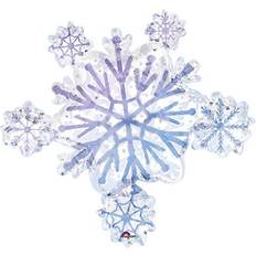 Anagram 32" Prismatic Snowflake Cluster Foil Balloon, Multicolor