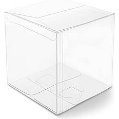 Juvale Clear Candy Apple Gift Boxes, Transparent Box for Party Favors, Cupcakes 4 In, 30 Pack