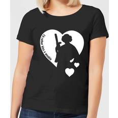 Court T-shirts Star Wars T-Shirt Femme Leia I'd Rather Kiss A Wookie - Noir