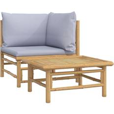 Gråa Loungeset vidaXL 2 Loungeset, Bord inkl. 2 Stolar