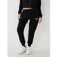 True Religion Trousers True Religion Crystal Logo Jogging Bottoms - Black