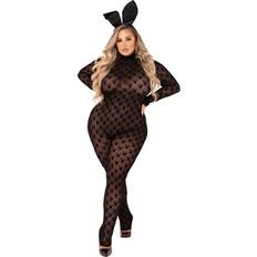 Shapewear & Under Garments Roma Plus Playboy Women's Sheer Bunny Bodysuit Black 2X