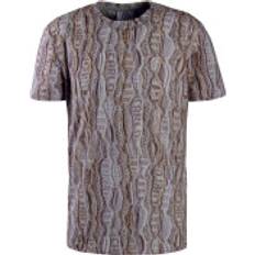 Bomuld Rundhalset T-shirt Med Ikonisk Print - Beige