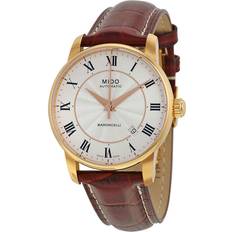 Mido Watches Mido Baroncelli Silver Brown Leather M86002218