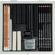 Cretacolor Hobbymateriale Cretacolor Black & White Selection Graphite Drawing Set of 25 in Wooden Box