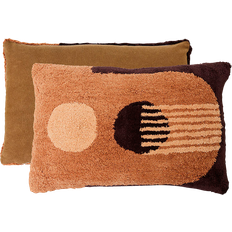 HKliving Tufted graphic cushion bark Brown (60x)