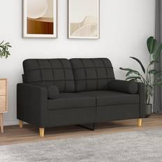 Kussens voor stoel vidaXL Sierkussens 2 st 15x50 cm Stof Zwart