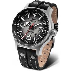 Vostok Europe Armbandsur Vostok Europe med nitar läderrem expedition nordpol 1 automatisk YN55 595A639, svart