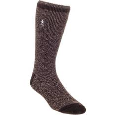 Acrylic Socks Heat Holders Twist Crew Socks for Men Brown