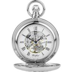 Pocket Watches on sale Woodford Chrome Plated Cut Out Half Hunter Mechanical Pocket Silver