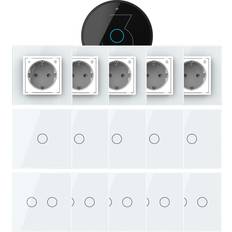 Vorteilspaket 5x Lichtschalter, 5x Rolladenschalter 5x Steckdosen Zigbee Gateway 3.0 LIVOLO ZigB