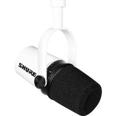 Shure MV7 White Noir Limited Edition USB Microphone for Gaming, Podcasting, Recording, & Streaming, Built-in Headphone Output, All Metal USB/XLR Dynamic Mic, Voice-Isolating Technology White