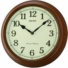 Seiko Wood Effect Round Battery Westminster Chime QXD214B Wall Clock