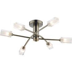 E14 Ceiling Flush Lights Dar Lighting MOR6475 Morgan Ceiling Flush Light