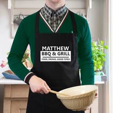 Aprons Personalised Memento Company BBQ & Grill Apron Black