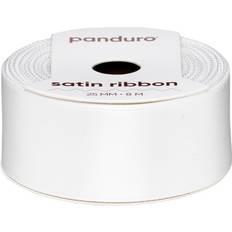 Panduro Hobby Vitt satinband – 25 mm brett och 8 meter långt