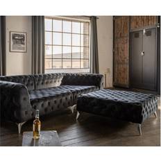 Kawola Set Big Sofa Polsterhocker NARLA Chesterfield Velvet