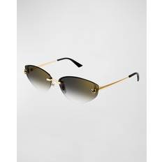 Solbriller Cartier Uld Stilfuldt Urmodel Ct0431S Uld - Gul