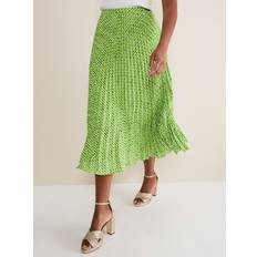 Elmina Pleated Midi Skirt, Green