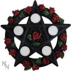 Black Candle Holders Nemesis Now Pentagram Rose Tealight Candle Holder