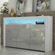 TV Benches Creative Furniture Unit 155cm Stand Gloss White/Grey TV Bench